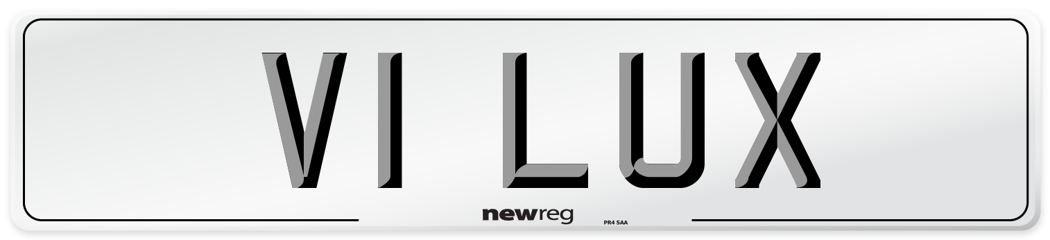 V1 LUX Number Plate from New Reg